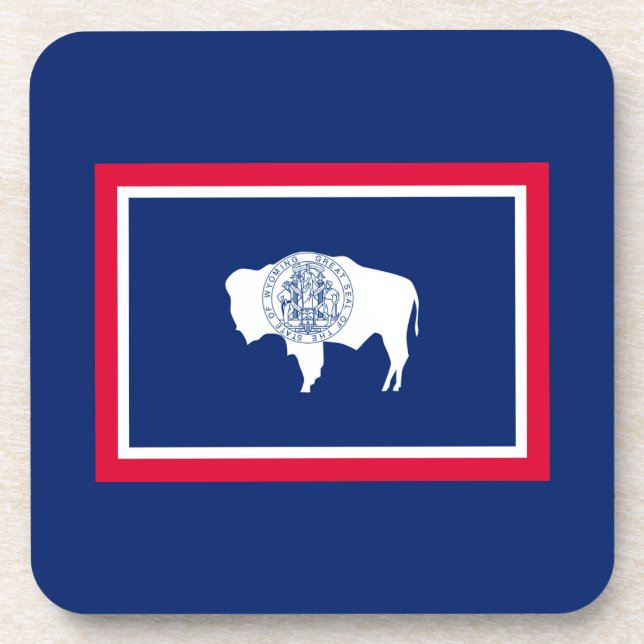 Dessous-de-verre Design du drapeau d'état du Wyoming (Devant)