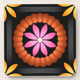 Dessous-de-verre Design Fleur moderne sur arrière - plan noir