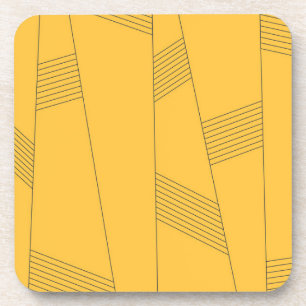 Dessous-de-verre Design graphique abstrait simple, jaune et moderne
