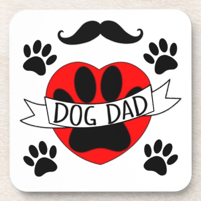 Dessous-de-verre Dessin De Chien Papa Paw Et Red Heart (Devant)
