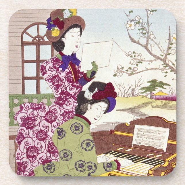 Dessous-de-verre Deux dames japonaises, C1890 (Devant)