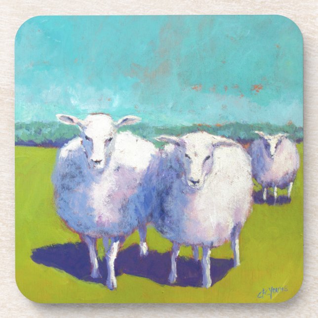 Dessous-de-verre Deux Moutons En Champ (Devant)