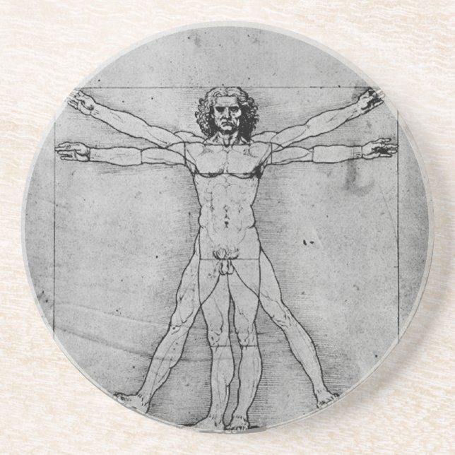 Dessous de verre d'homme de Vitruvian (Devant)