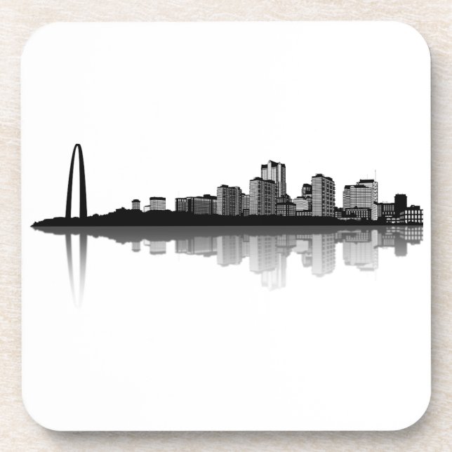 Dessous de verre d'horizon de St Louis (b/w) (Devant)