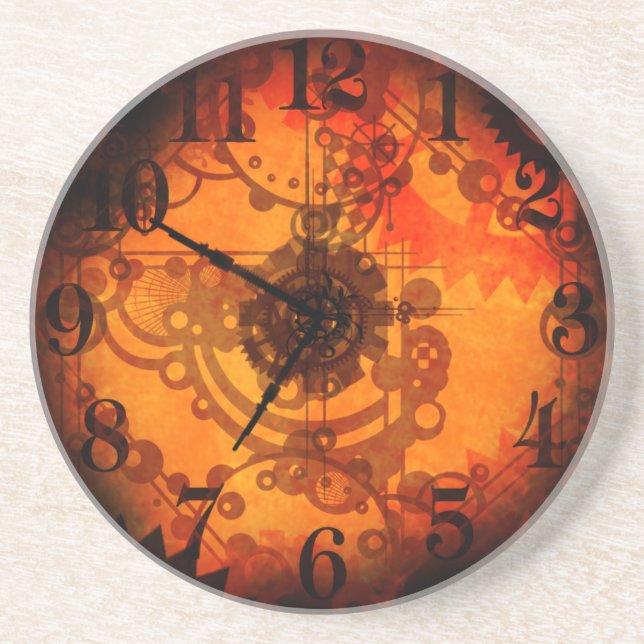 Dessous de verre d'horloge de Steampunk (Devant)