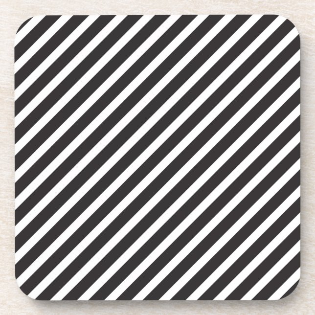Dessous de verre diagonaux noirs et blancs de (Devant)