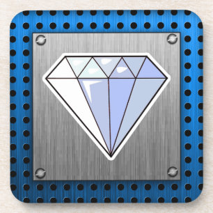 Dessous-de-verre Diamant ; Métal-regard balayé