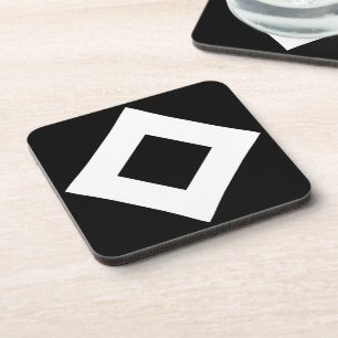 Dessous-de-verre Diamant noir, bordure blanche en gras