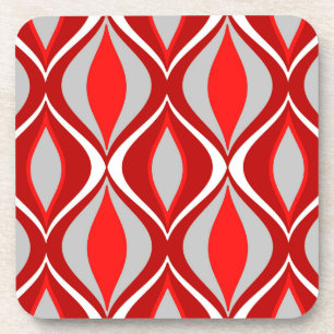 Dessous-de-verre Diamants modernes de la moitié du siècle, rouge