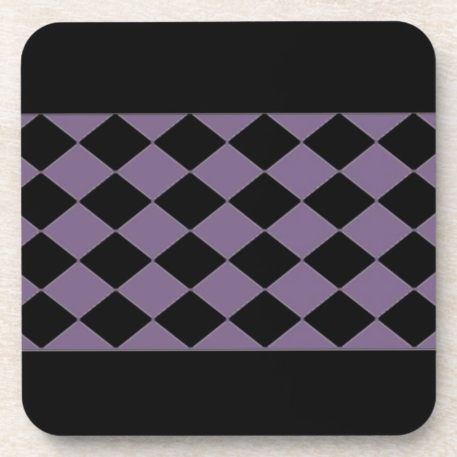Dessous-de-verre Diamants noirs et violets (Devant)
