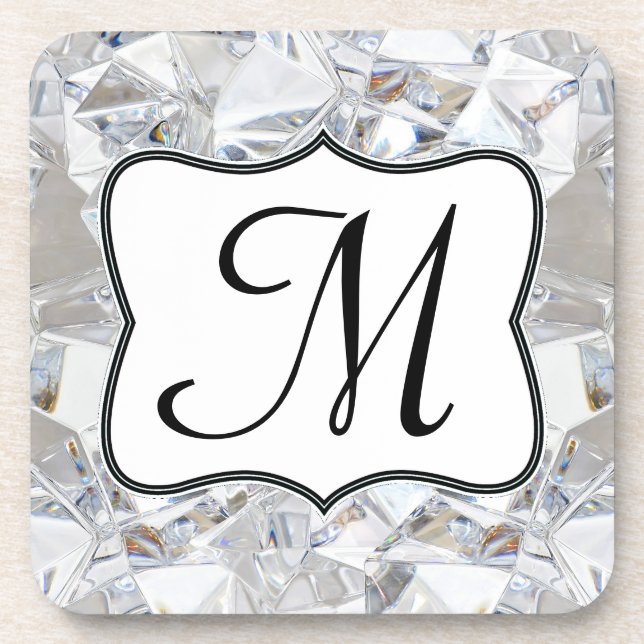 Dessous-de-verre Diamond Ice Crystal Glitz Monogramme Dessous de ve (Devant)