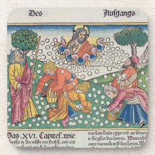 Dessous-de-verre Dieu 13-22 de l'exode 16 fournit les cailles et la