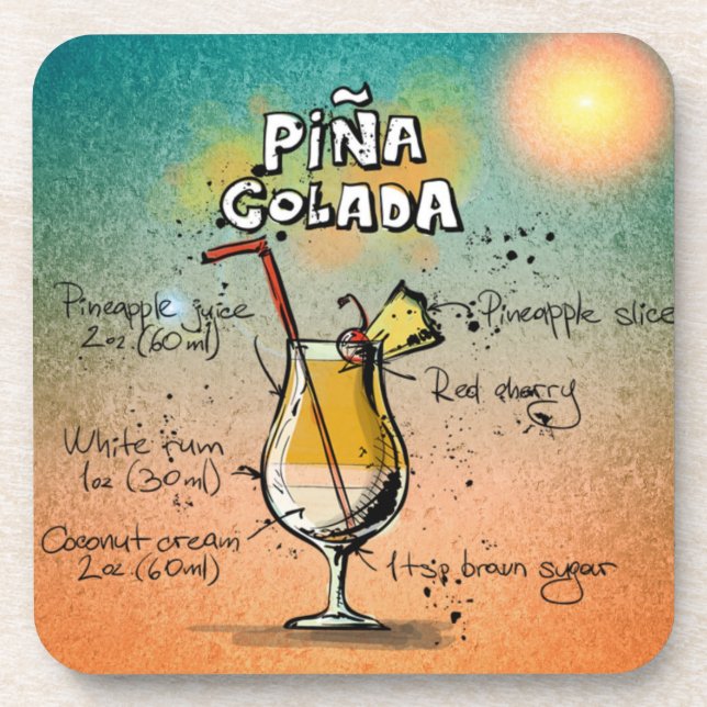 Dessous de verre d'illustration de Pina Colada (Devant)