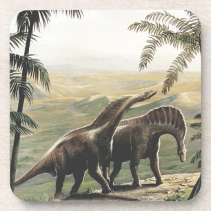 Dessous-de-verre Dinosaures Vintage, Amargasaurus avec Palmiers