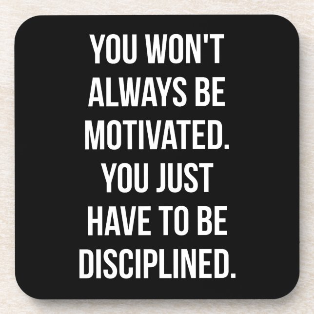 Dessous-de-verre Discipline vs Motivation - Entraînement inspirant (Devant)