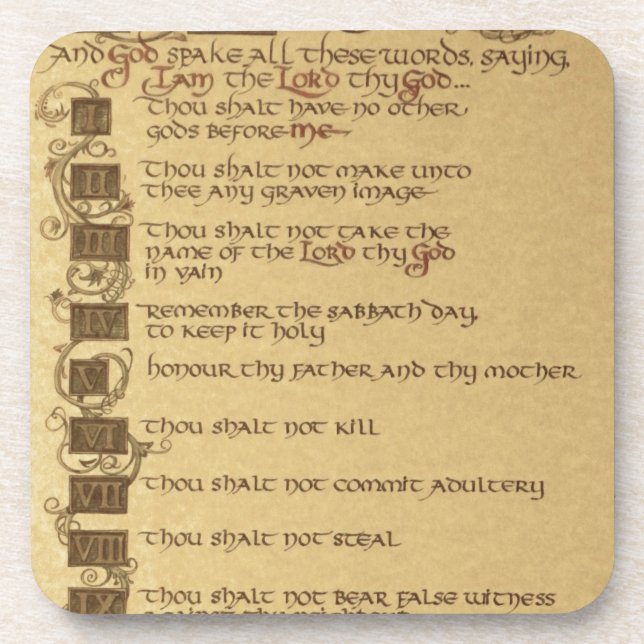 Dessous-de-verre dix commandements (Devant)