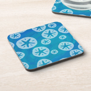 Dessous-de-verre Dollar de sable blanc et Motif bleu