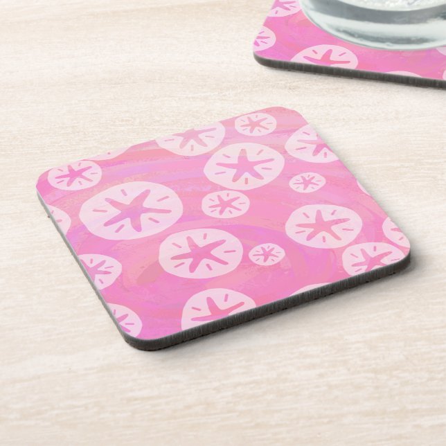 Dessous-de-verre Dollar de sable blanc et rose (Côté gauche)