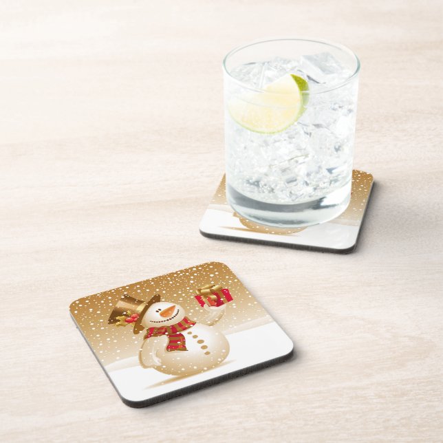Dessous de verre d'or Noël Snowman (jeu de 4) (Côté Droit)