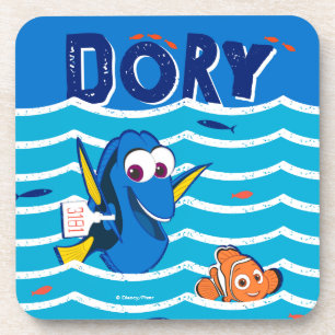 Dessous-de-verre Dory et Nemo Amour à la nage