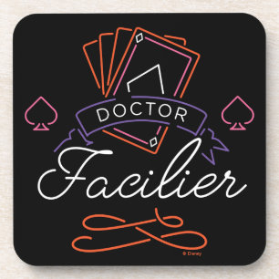 Dessous-de-verre Dr Facilier Logo d'insigne de la carte Neon