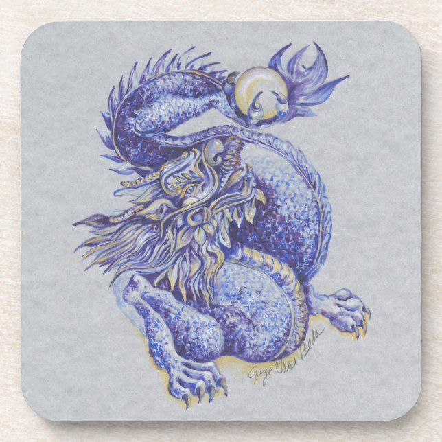 Dessous-de-verre Dragon bleu (Devant)