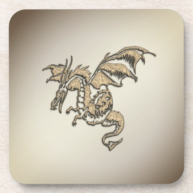 Dessous-de-verre Dragon doré (Devant)
