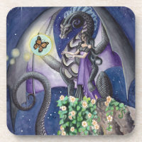 Dragon noir avec l'art de dragon de papillon