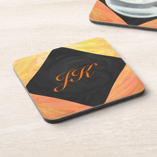 Dessous-de-verre Dragons Oeil orange et noir Monogramme (Côté gauche)