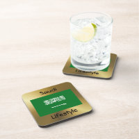 Drapeau Arabie saoudite+Dessous de verre texte