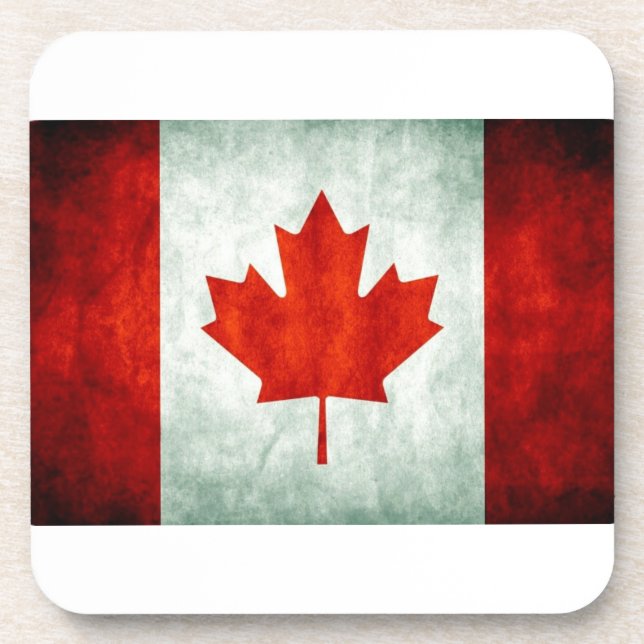 Dessous-de-verre Drapeau canadien en détresse (Devant)