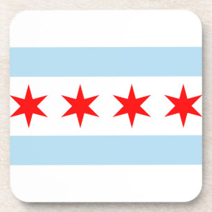 Dessous-de-verre Drapeau de Chicago, Illinois Beverage Coaster