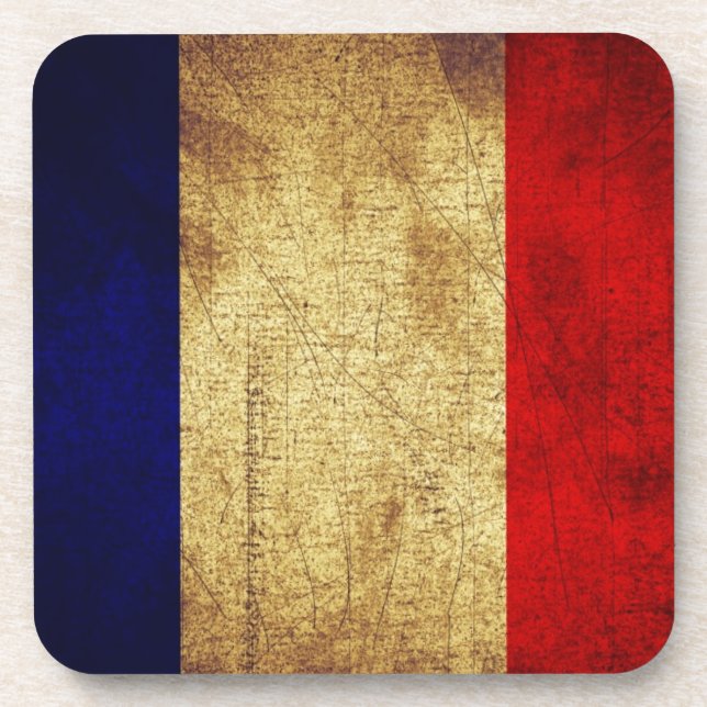 Dessous-de-verre Drapeau de France à Grunge (Devant)