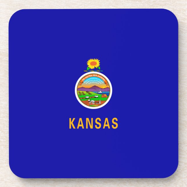 Dessous-de-verre Drapeau de l'État du Kansas (Devant)