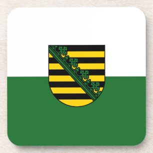 Dessous-de-verre Drapeau de Saxe Beverage Coaster