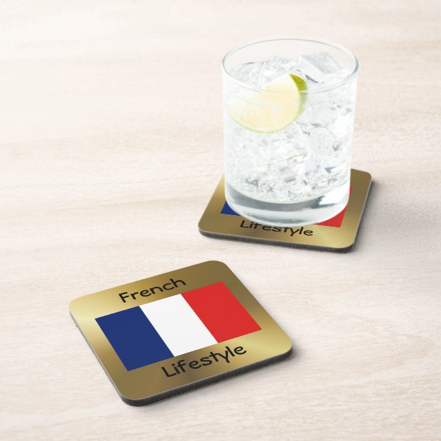 Dessous-de-verre Drapeau France+Dessous de verre texte (Côté Droit)