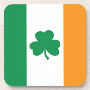 Dessous-de-verre Drapeau irlandais avec le trèfle