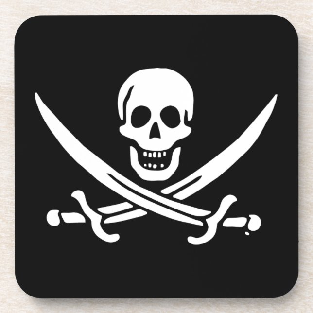 Dessous-de-verre Drapeau Jolly roger de pirate (Devant)