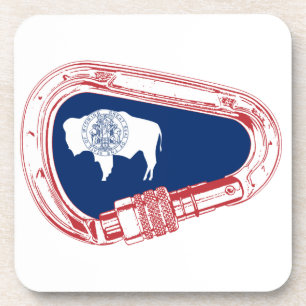 Dessous-de-verre Drapeau Wyoming Escalade Carabiner