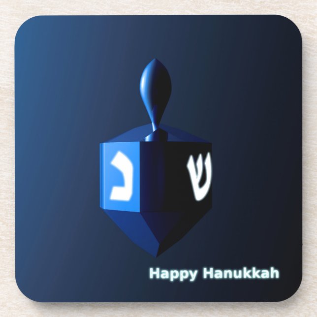 Dessous-de-verre Dreidel bleu brillant (Devant)