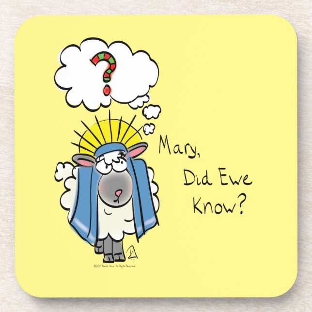 Dessous-de-verre Drôle chrétien Noël mignon mouton (Devant)