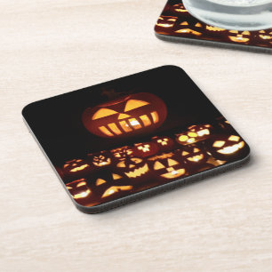 Dessous-de-verre Drôle Citrouilles sculptés Jack O'Lantern Hallowee