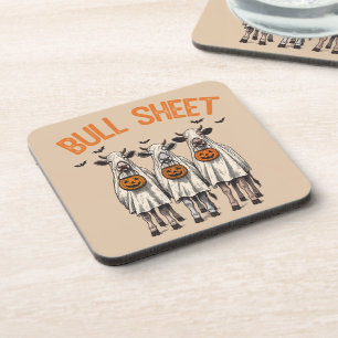 Dessous-de-verre Drôle Taureau Feuille Vintage Halloween