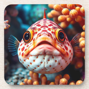 Dessous-de-verre Drôles de poissons et de coraux de près