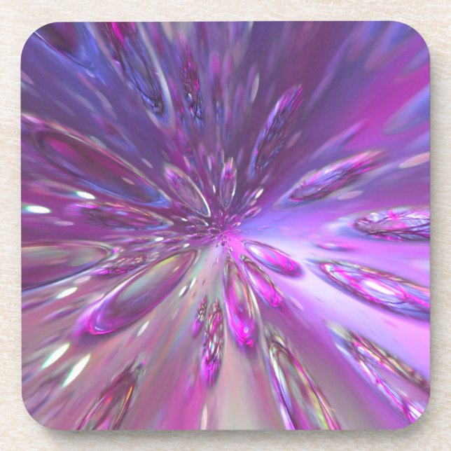 Dessous-de-verre Droplets Modernes Violets Prism Élégants (Devant)