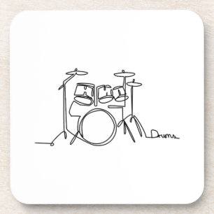 Dessous-de-verre Drummer Music Design Drums One-Line