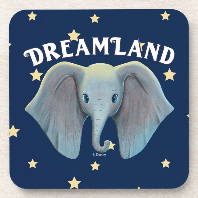 Dessous-de-verre Dumbo | Cute Gros Oreilles Peint Art (Devant)