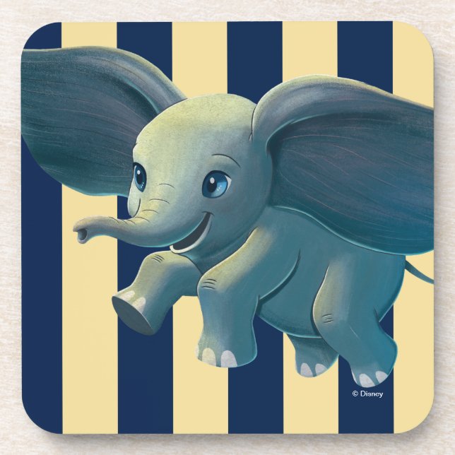 Dessous-de-verre Dumbo | Flying Dumbo Peint Art (Devant)
