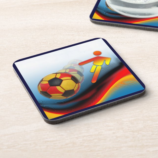 Dessous-de-verre Dynamique du football et du football (Côté gauche)