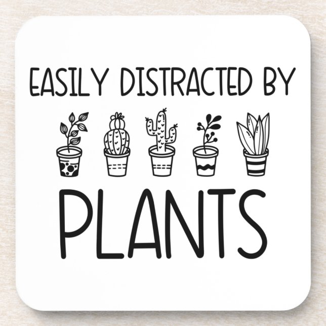 Dessous-de-verre Easily Distracted by Plants Coaster Set (Devant)